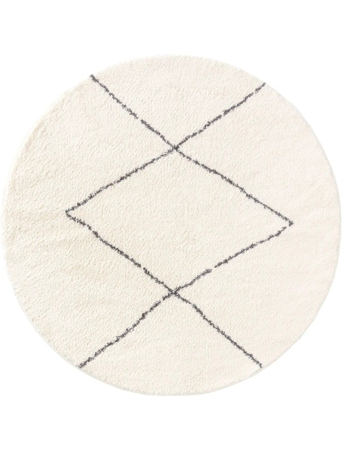 Cream Horizon Solid Shag Rug