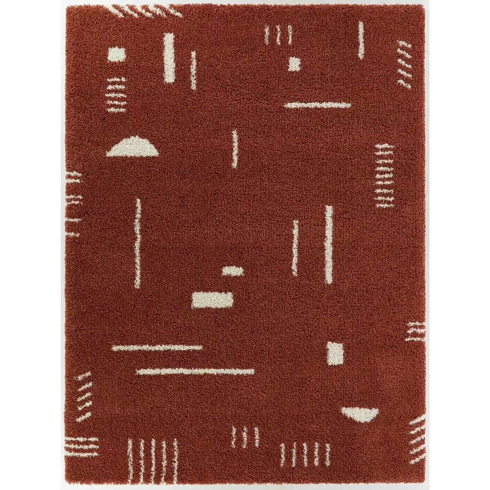 Colson Rust Solid Shag Rug