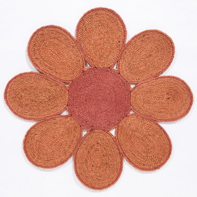 Blossure Jute Round Handmade Rug For Living Room