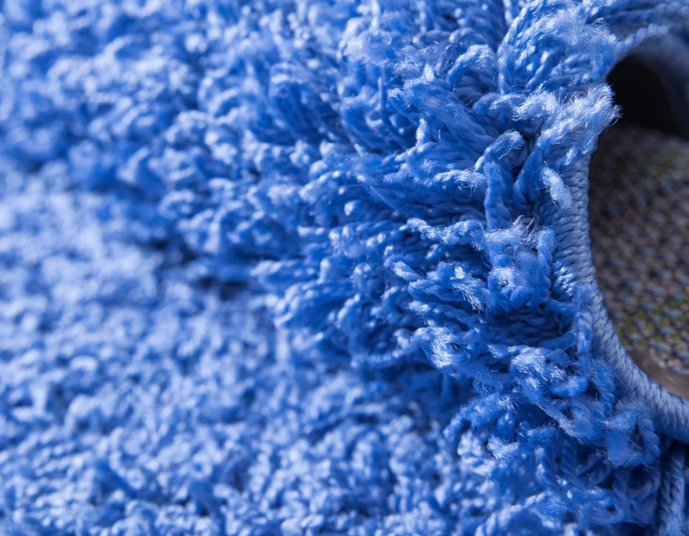 Aqua Solid Blue Shag Rug