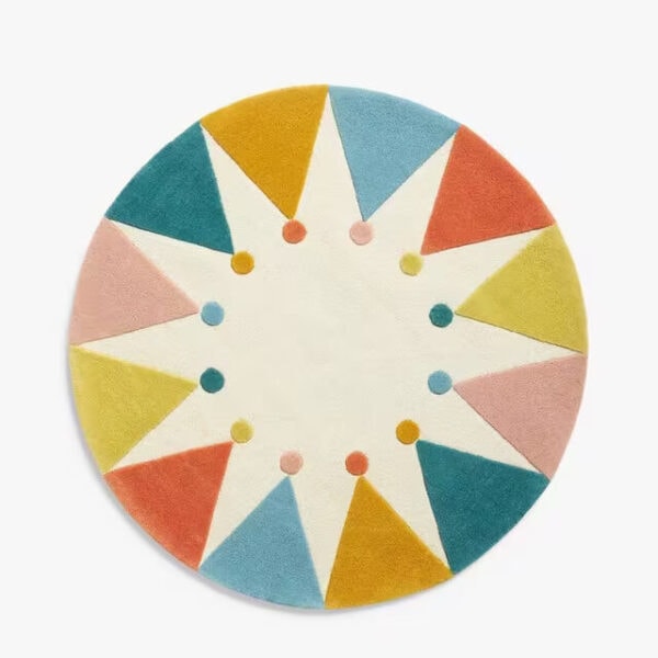 Colorwhirl Round Kids Handmade Rug