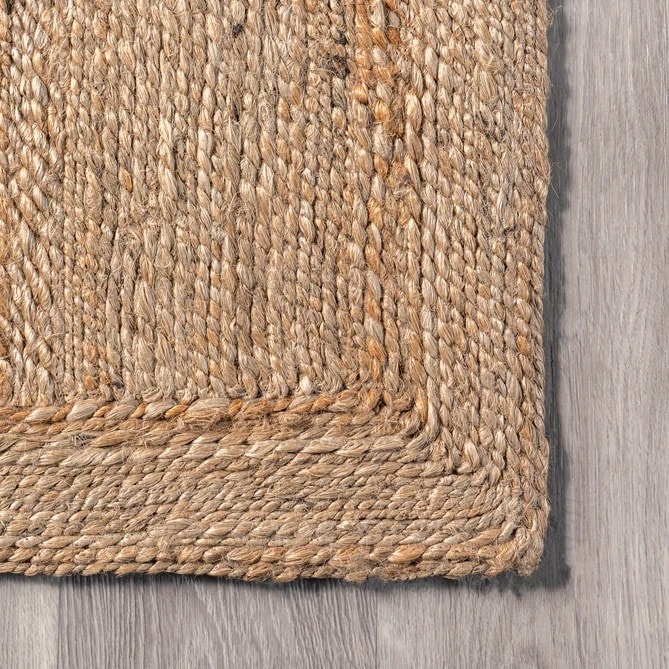 Linear Beige Jute Rug and Carpets For Bedroom, Living Room