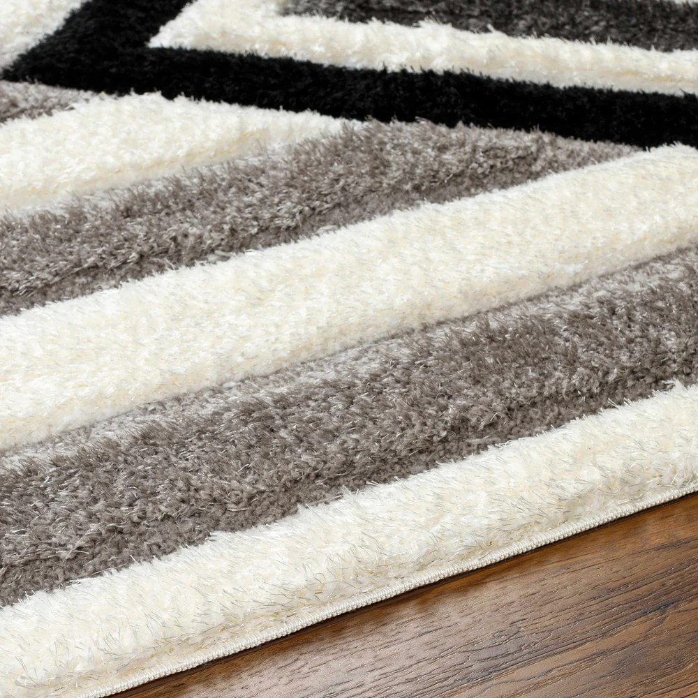 Mocha Plush Solid Shag Handmade Rug