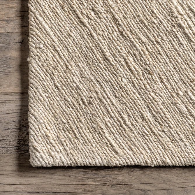 Beige and White Blockstripes Natural Jute Rugs For Living Room
