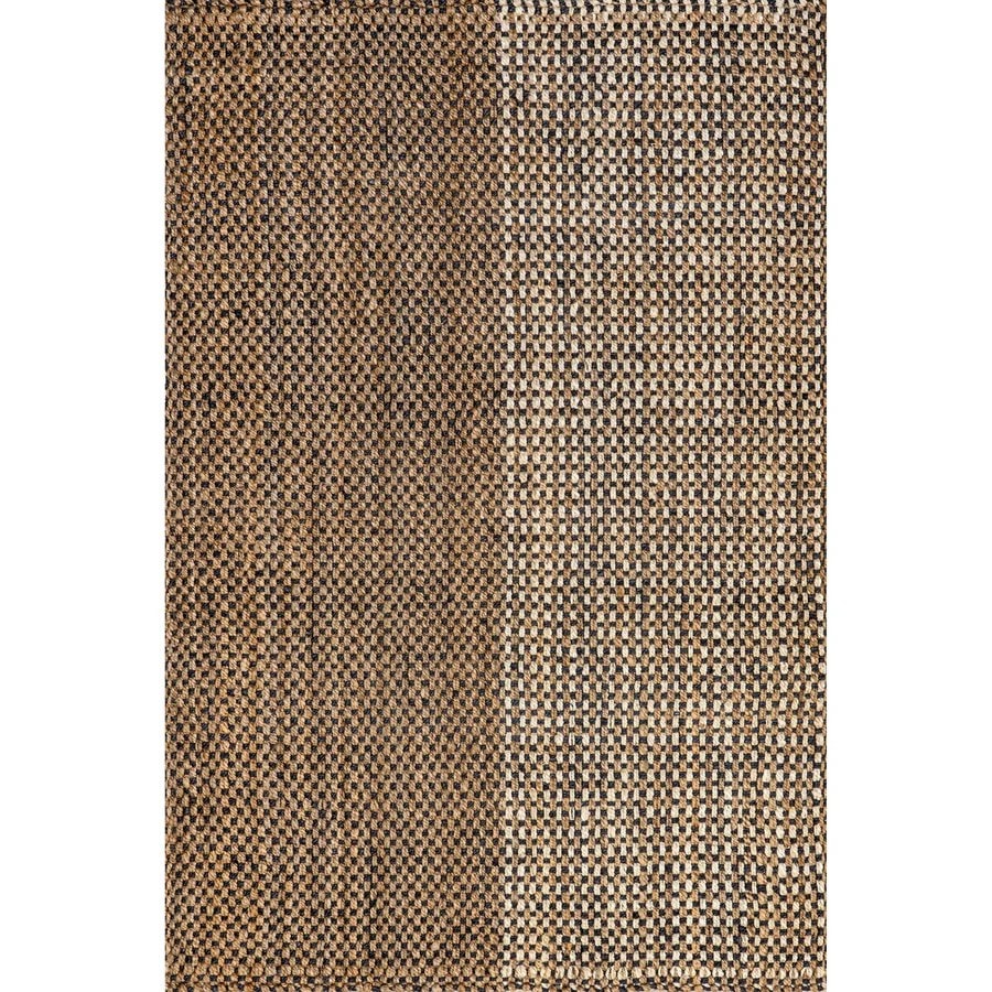 Earthy Two-Toned Natural Handmade Jute Rug For Living Room