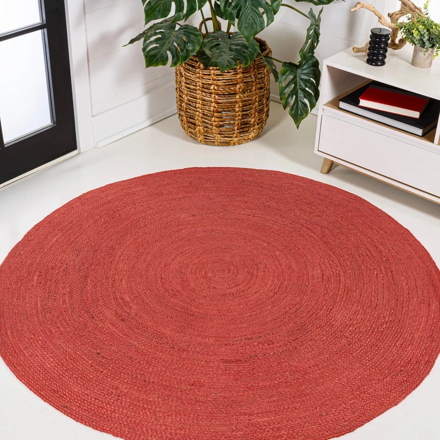 Braided Coastal Cottage Round Jute Area Rug