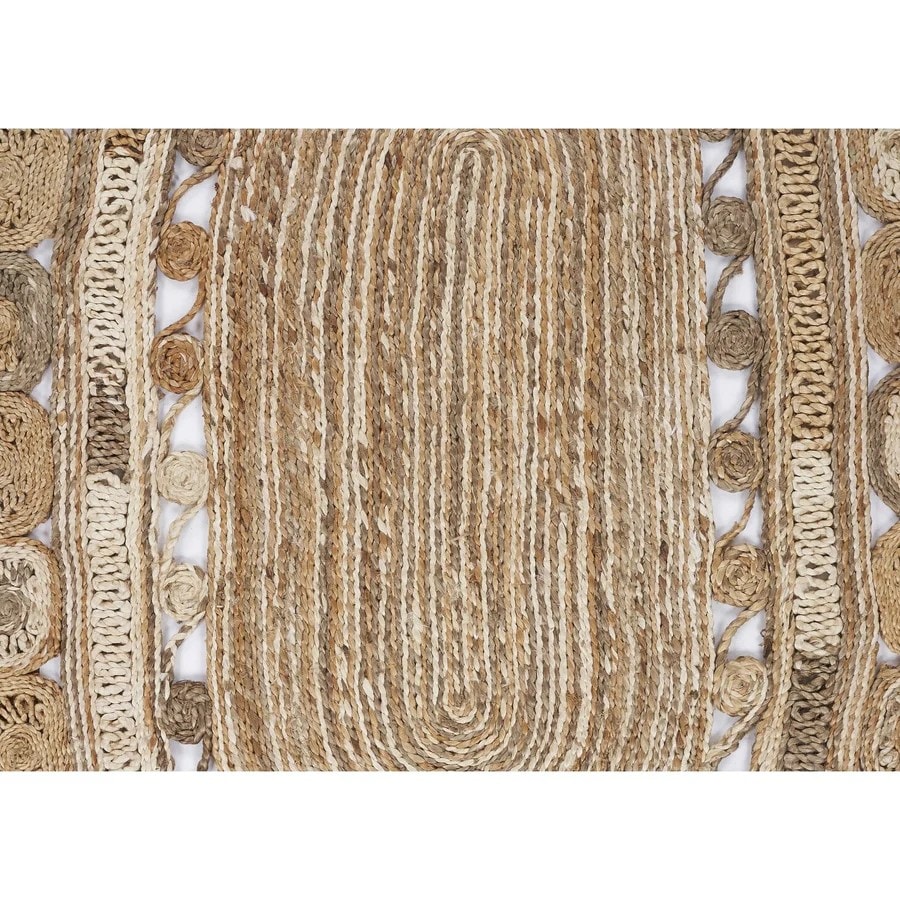 Boho Dazzle Handwoven Natural Jute Rug